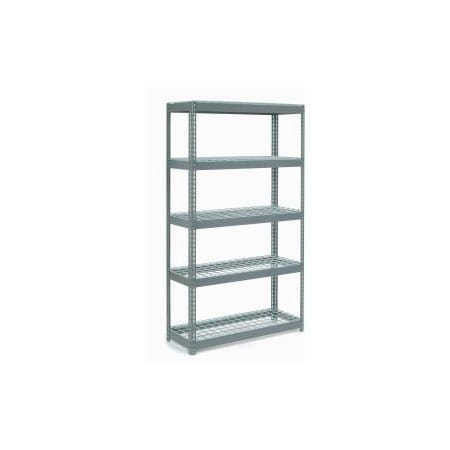 Extra Heavy Duty Shelving 48W X 12D X 84H With 5 Shelves, Wire Deck, Gry
